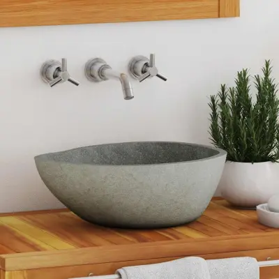 The Living Store Umivalnik iz rečnega kamna ovalen (37-46)x(29-36) cm - Umivalnik