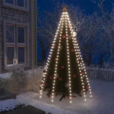 The Living Store Lučke za novoletno jelko 250 LED lučk hladno bele 250 cm - Lučke Za Novoletno Jelko