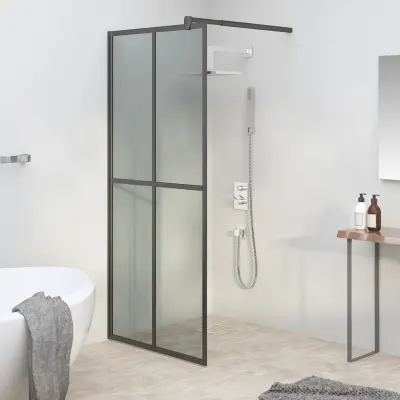 The Living Store Pregrada za tuš 80x195 cm temno kaljeno steklo - Pregrada Za Tuš
