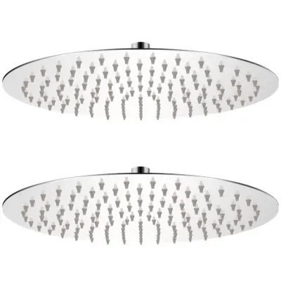 The Living Store Glava za nadglavni tuš 2 kosa nerjaveče jeklo Ø 30 cm - Glava Za Tuš