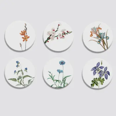 Pogrinjki Toplotno odporne vpojne blazinice z držalom za pogrinjke  6-Paket elegantna roža