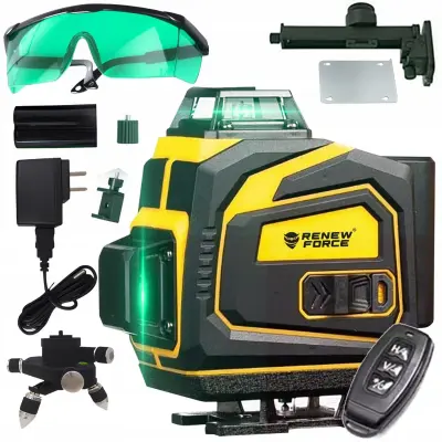 Aku. 16 linijski LCD zeleni gradbeni laserski nivelir 3000mah LL59P