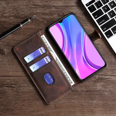 Usnjena torbica za Redmi Note 14 5G - Rjava