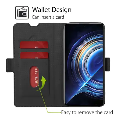 Zaščitni ovitek iz PU usnja za Redmi Note 14 4G - črn