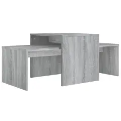 Komplet klubskih mizic - Kavne mizice - Nizka mizica siv sonoma 100x48x40 cm konstruiran les