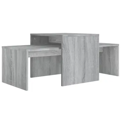 Komplet klubskih mizic - Kavne mizice - Nizka mizica siv sonoma 100x48x40 cm konstruiran les