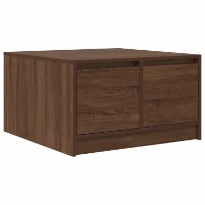 vidaXL Kavna mizica s predali rjav hrast 70,5x70x40 cm