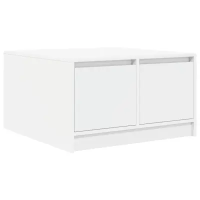 vidaXL Kavna mizica s predali bela 70,5x70x40 cm