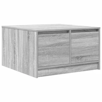 vidaXL Kavna mizica s predali siva sonoma 70,5x70x40 cm