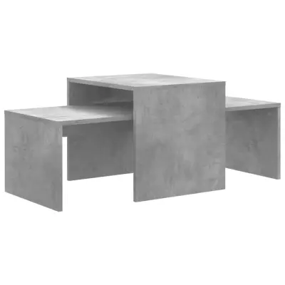 Komplet klubskih mizic - Kavne mizice - Nizka mizica betonsko siv 100x48x40 cm iverna plošča