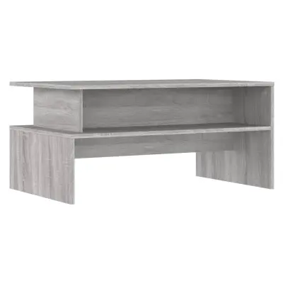 Klubska mizica - kavna mizica - Nizka mizica siva sonoma 90x55x42,5 cm inženirski les