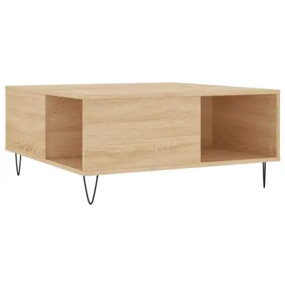 Klubska mizica - kavna mizica - Nizka mizica sonoma hrast 80x80x36,5 cm inženirski les