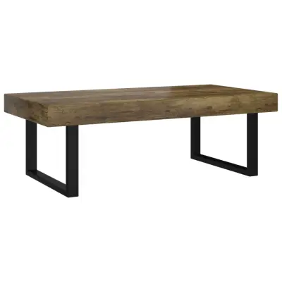 Klubska mizica - kavna mizica - Nizka mizica temno rjava in črna 120x60x40 cm MDF in železo