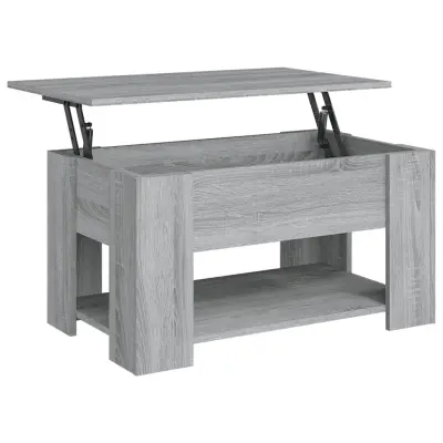 Klubska mizica - kavna mizica - Nizka mizica siva sonoma 79x49x41 cm konstruiran les