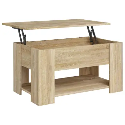 Klubska mizica - kavna mizica - Nizka mizica sonoma hrast 79x49x41 cm konstruiran les