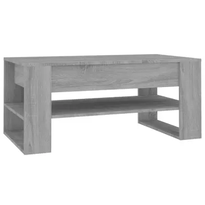 Klubska mizica - kavna mizica - Nizka mizica siva sonoma 102x55x45 cm konstruiran les
