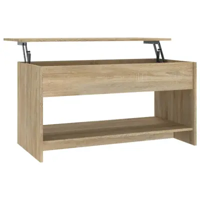 Klubska mizica - kavna mizica - Nizka mizica sonoma hrast 102x50x52,5 cm konstruiran les