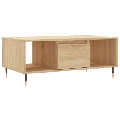 Klubska mizica - kavna mizica - Nizka mizica sonoma hrast 90x50x36,5 cm inženirski les