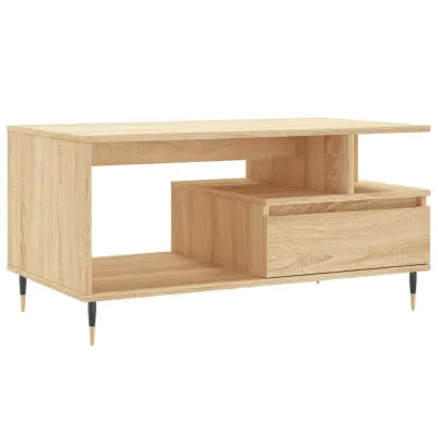 Klubska mizica - kavna mizica - Nizka mizica sonoma hrast 90x49x45 cm konstruiran les