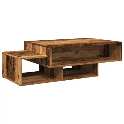Klubska mizica - kavna mizica - Nizka mizica starinski les 105x55x32 cm inženirski les