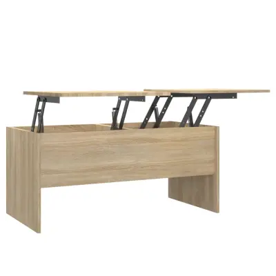 Klubska mizica - kavna mizica - Nizka mizica sonoma hrast 102x50,5x46,5 cm konstruiran les