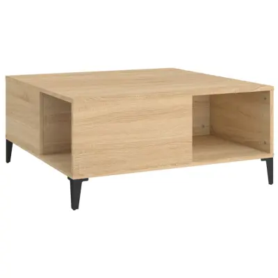 Klubska mizica - kavna mizica - Nizka mizica sonoma hrast 80x80x36,5 cm inženirski les