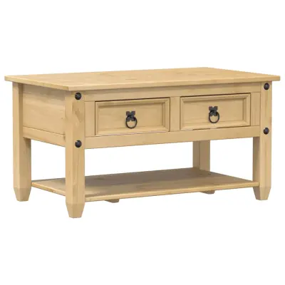 Klubska mizica - kavna mizica - Nizka mizica s predali Corona 85x50x45 cm trdna borovina