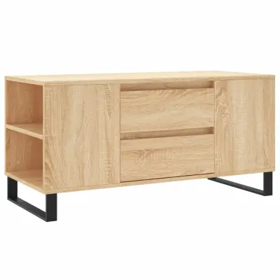 Klubska mizica - kavna mizica - Nizka mizica sonoma hrast 102x44,5x50 cm inženirski les