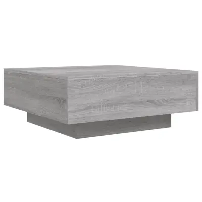 Klubska mizica - kavna mizica - Nizka mizica siva sonoma 80x80x31 cm inženirski les
