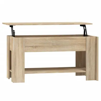 Klubska mizica - kavna mizica - Nizka mizica sonoma hrast 101x49x52 cm konstruiran les