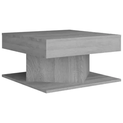 Klubska mizica - kavna mizica - Nizka mizica siva sonoma 57x57x30 cm konstruiran les