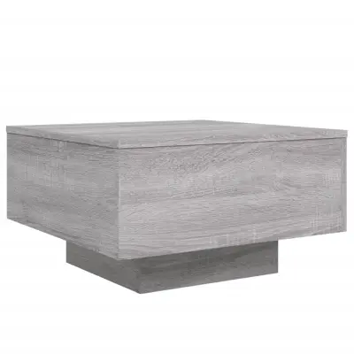 Klubska mizica - kavna mizica - Nizka mizica siva sonoma 55x55x31 cm inženirski les