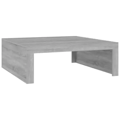 Klubska mizica - kavna mizica - Nizka mizica siva sonoma 100x100x35 cm konstruiran les