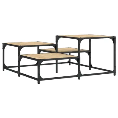 Klubska mizica - kavna mizica - Nizka mizica sonoma hrast 87,5x87,5x40 cm inženirski les