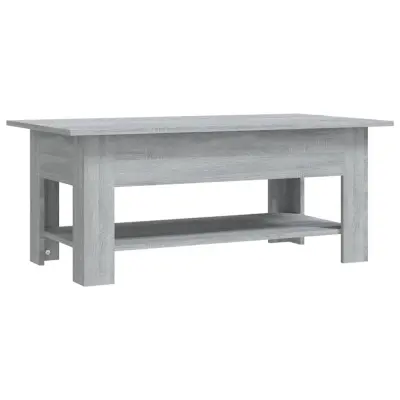 Klubska mizica - kavna mizica - Nizka mizica siva sonoma 102x55x42 cm iverna plošča