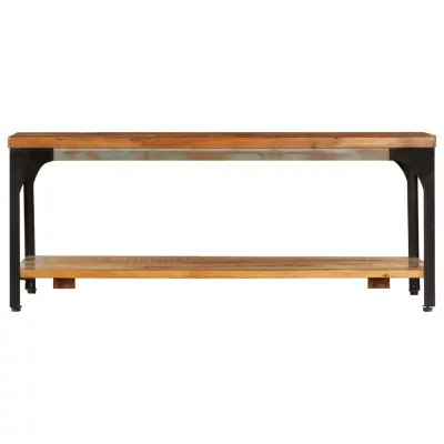 Klubska mizica - kavna mizica - Nizka mizica s polico 100x60x35 cm trden predelan les