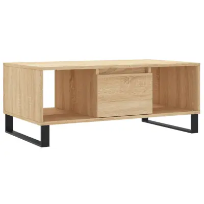 Klubska mizica - kavna mizica - Nizka mizica sonoma hrast 90x50x36,5 cm inženirski les