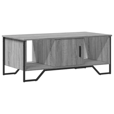 Klubska mizica - kavna mizica - Nizka mizica siva sonoma 100x51x40 cm inženirski les