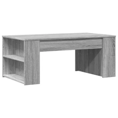 Klubska mizica - kavna mizica - Nizka mizica siva sonoma 102x55x42 cm inženirski les