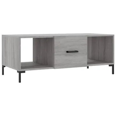 Klubska mizica - kavna mizica - Nizka mizica siva sonoma 102x50x40 cm inženirski les