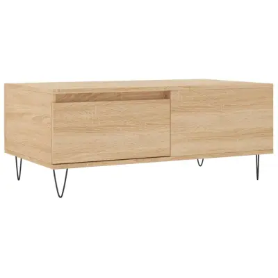 Klubska mizica - kavna mizica - Nizka mizica sonoma hrast 90x50x36,5 cm inženirski les