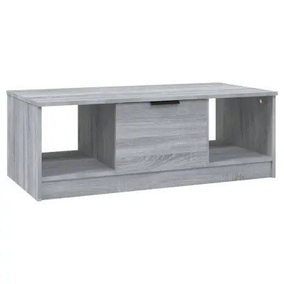 Klubska mizica - kavna mizica - Nizka mizica siva sonoma 102x50x36 cm inženirski les