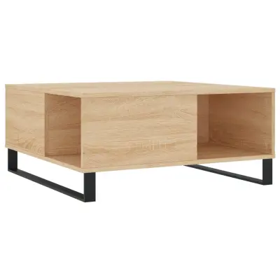 Klubska mizica - kavna mizica - Nizka mizica sonoma hrast 80x80x36,5 cm inženirski les
