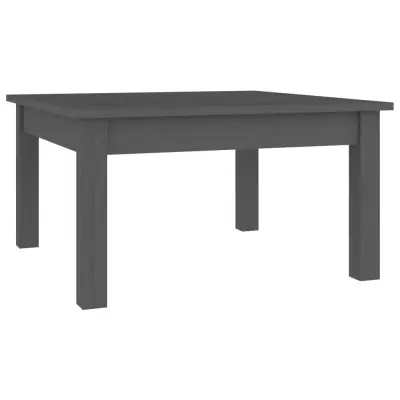 Klubska mizica - kavna mizica - Nizka mizica siva 55x55x30 cm trdna borovina