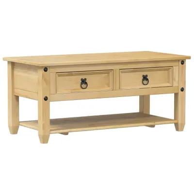 Klubska mizica - kavna mizica - Nizka mizica s predali Corona 100x48x45 cm trdna borovina
