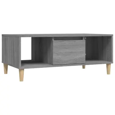 Klubska mizica - kavna mizica - Nizka mizica siva sonoma 90x50x36,5 cm inženirski les