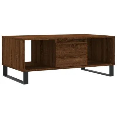 Klubska mizica - kavna mizica - Nizka mizica rjav hrast 90x50x36,5 cm inženirski les
