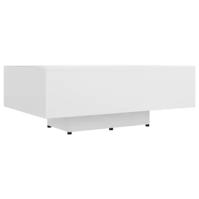 Klubska mizica - kavna mizica - Nizka mizica bela 85x55x31 cm iverna plošča
