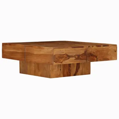 Klubska mizica - kavna mizica - Nizka mizica 80x80x30 cm trden akacijev les