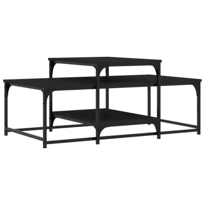 Klubska mizica - kavna mizica - Nizka mizica črna 102x60x45 cm inženirski les